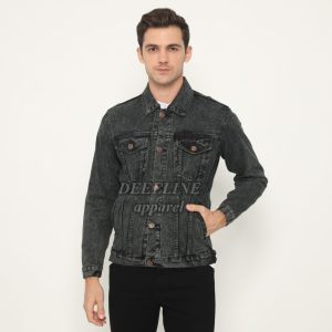 DEEFLINE - JAKET JEANS - JAKET DENIM PRIA  -  Snow Black