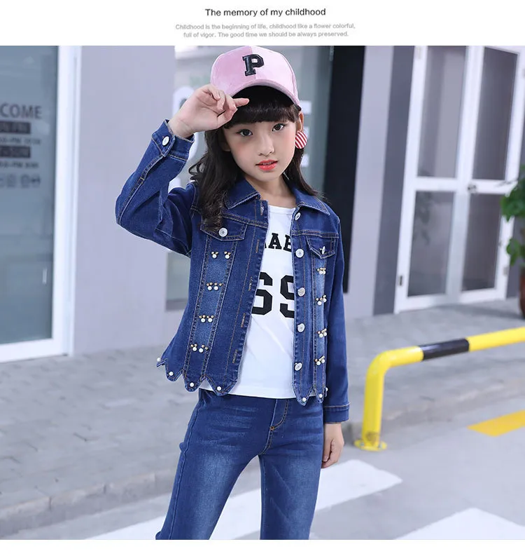 Spring Autumn Girls Jeans Children Kids Little Girl Denim Pants