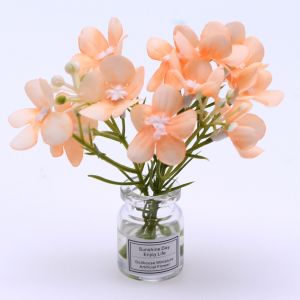 DADOMYD 1:12 Dollhouse Miniature Table Flowers Mini Plastic Greenery Bonsai Model 10 Styles Bouquet Potted Plants Home Decor