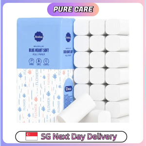 【Pure Care】 Manhua 5-Ply Coreless Toilet Paper / Blue Heart Soft / Coreless Bathroom Tissue / 48-96 Rolls