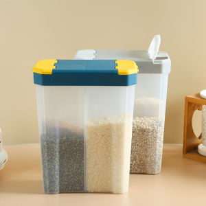 【One Cat Shop】 Wall Mounted Grains Cereal Rice Kitchen Food Storage Dispenser Push type Anti-Insects & Space Saving Organizer