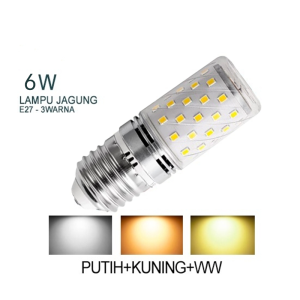 Lampu Candle Lampu bohlam LED E27/E14 3Warna (PUTIH KUNING & WARM WHITE) 12W/6W