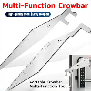 Double-hook Portable Crowbar Multi-Purpose Lever Tool Measurable Firefighting Manual Unlocking Tool