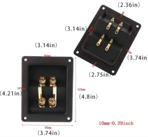 Speaker Box Terminal Cup Connector Gold Banana Jacks Recessed 266 Parts Accessories