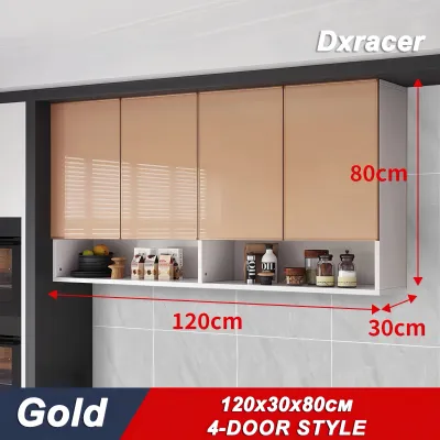SimHome Kitchen Cabinet Hanging Cabinet With Aluminum Glass Door Multi Functional Wall Mounted Cabinet
