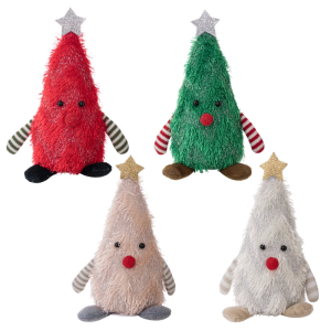 Portable Fabric LED Christmas Tree Decoration Party Table Centerpieces for Desk Shelf Mantels Holiday Stylings