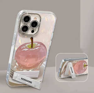 Case For iPhone 16 Pro Max17ProMax15Promax iPhone13 14 With Hand Strap&Phone Fold Holder Advanced Shell Pattern Clear crystal Apple Pattern Ins-Style Clean Fit iPhone12 13promax