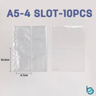 Clear Sleeve (10 lembar/Set) Ukuran A5/A6 Tebal 6 Ring Photocard/Album binder cover transparent - Best Stationary