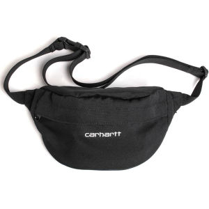 Túi đeo chéo Carhartt màu đen với kích thước 24cm x 15.5cm thiết kế đơn giản có khóa kéo và dây đeo điều chỉnh.