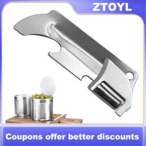【ZTOYL】 Foldable 2 In 1 Polished Stainless Steel Finish with The Utili-key Multi-function Can Opener Mini Openers kitchen accessories
