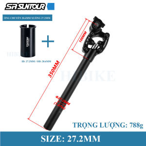 Cọc Yên Xe Đạp Giảm Xóc Suntour NCX Dài 350mm Seatpost Giảm Chấn