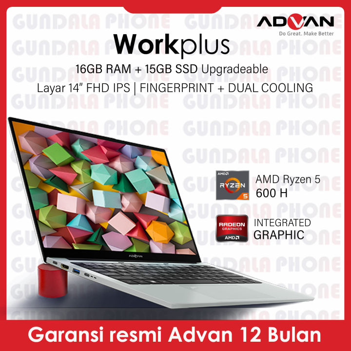 Advan Laptop Workplus AMD Ryzen 6600H Layar 14\
