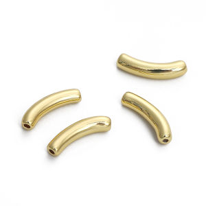 1PC 14K Gold Plated Brass Copper Embossed Tube Space Beads For DIY Bracelet Necklace Jewelry Making