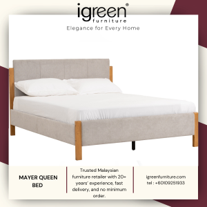 MADE IN MALAYSIA IGREEN HOME FURNITURE MAYER QUEEN BED WITH 1900MM SIDE RAIL BED FRAME MURAH 家具