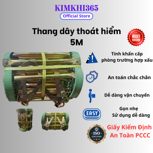 Thang Dây Thoát Hiểm Chống Cháy Cứu Sinh Chung Cư Nhà Cao Tầng.Chịu Được Trọng Lượng Lớn Lên Đến 1720Kg. Loại 5M