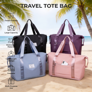 Duffel Travel Bag Waterproof High Quality Nylon Extendable Yoga Gym Shoulder Bag Large Capacity Beg Baju Besar Kalis Air Boleh Sesarkan Bags Expandable