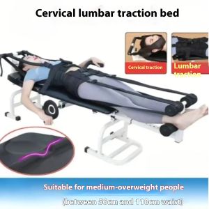 Sturdy Multi-Size Adjustable Traction Bed for Herniated Disc Relief with Rolling Wheels