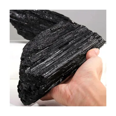 【Limited Stock Available】 Black Tourmaline Rough Stones Natural Quartz Crystal Column Specimen Reiki Healing Witchcraft Wicca Home Decor Chakra