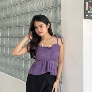 Tanktop Wanita Lady Crush Crinkle Anti Lecek Korean Style Kekinian Terbaru Ootd Tania Top by Clashe