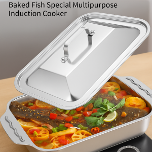 Household multipurpose fish grill pan with lid