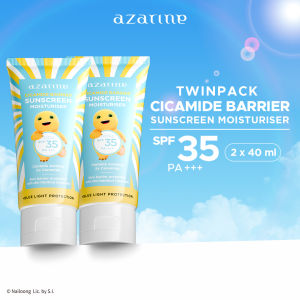 Twin Pack Azarine Nailoong Edition Cicamide Barrier Sunscreen Moisturiser SPF35 PA+++ [2x40ml]