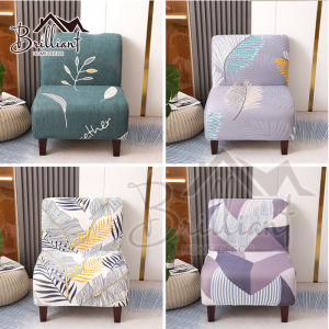 Brilliant Home【PH stock+COD】 Small Size Elastic Thin Fabric Armless Small Single Elastic One Seater Chair Cover Sofa Cover Stretchable Slipcover Elastic Cushion XS Milk Silk Sofa Chair Cover