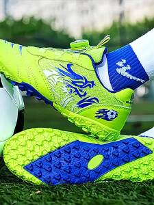 Childrens football shoes for boys 2025 New rotating button for boys elementary school competition training tf Studded shoes