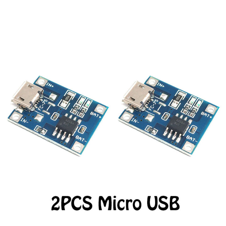 2PCS /16PCS Micro USB 5V 1A 18650 TP4056 unprotected lithium battery ...