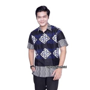 Batik Couple Bolero Atasan Wanita Simple dan Hem Kemeja Pria Garis brazil Blazer Batik Viral Felicity