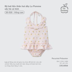 Bộ bơi liền thân hai dây La Pomme sắc hè cá tính - Chất liệu Recycled Polyester mềm nhẹ nhanh khô – Bé gái - 6M - 5Y