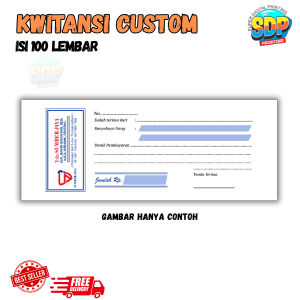 kwitansi custom isi 100 gratis dsain ukuran 8x21 cm full color Super Digital Printing