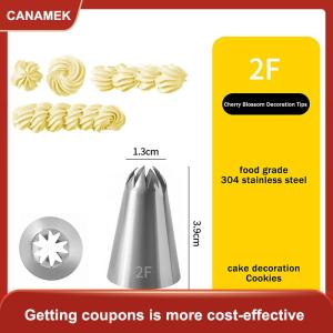 【CANAMEK】 1m 2A 2F 6B bánh tip DIY Kem đóng băng đường ống vòi phun Pastry Mẹo fondant bánh trang trí tip thép không gỉ vòi phun Baking công cụ