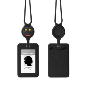 [Bone-RFID] ที่ห้อยบัตรพนักงาน พร้อมสายคล้องคอ : ซิลิโคน / มี RFID สแกนบัตรได้ทั้งสองด้าน / ใส่บัตรเพิ่มด้านหลังได้สองใบ