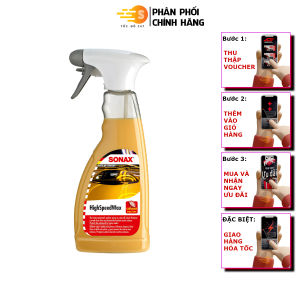 Chai xịt đánh bóng nhanh và bảo vệ sơn xe khi ướt Sonax 288200 500ml - Tốc độ 247 có sáp Carnauba dùng được trên nhựa cao su tác dụng lâu dài