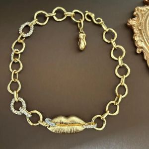 High-end full diamond mouth necklace