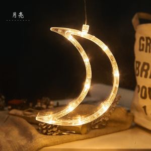 Suction cup lights Christmas decorations five pointed star shaped window displays pendant lights holiday colored lights room atmosphere lights