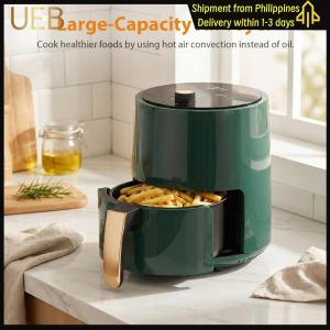 【UEB】 Digital Space-Saving Compact Air Fryer with 360 Hot Air Circulation Timer and Auto Shut-off Ideal for Small Spaces