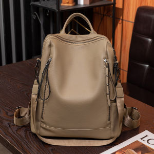 Tas Ransel kulit Wanita Sekolah Kuliah Water Resistant Backpack Cewek Stylish Korea Fashion Remaja