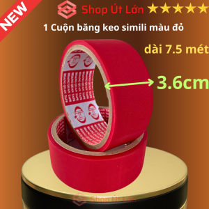1 Cuộn băng keo simili màu đỏ rộng 3.6cm dài 7.5 mét lõi giấy 3mm giá tại xưởng