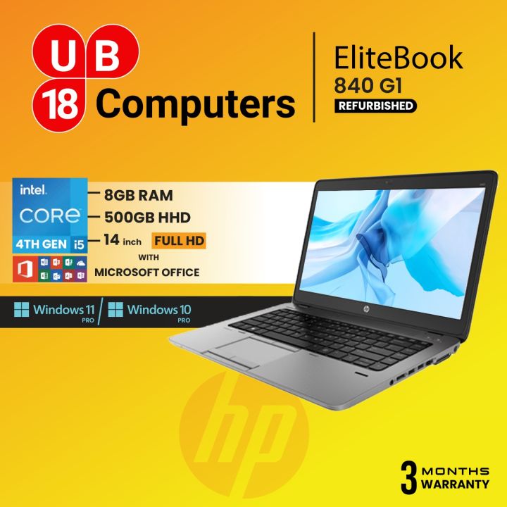 Hp Elitebook 840 G2 I5 5th Gen 8gb Ram 256gb Ssd Win11 Pro With Ms Office Lazada Singapore 1334