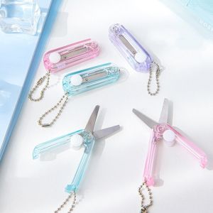 Transparent Scissors Cute Mini Scissors Portable Scissors Retractable Folding Mini Scissors Multifunction Cute Scissors