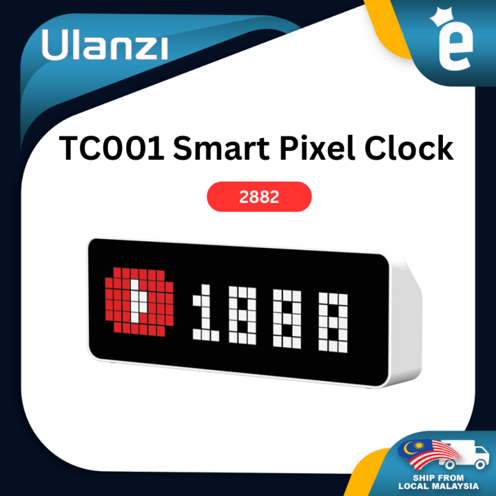 ULANZI Smart Pixel Clock TC001 Digital Clock with LED Full-Color Large ...