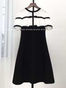 (new collection) Váy SIANI phối đen trắng dáng suông MyAnn trẻ trung thanh lịch