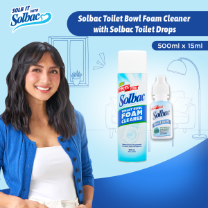 Solbac Toilet Bowl Foam Cleaner + Toilet Drops Set | Toilet Deodorizer | Bathroom Cleaner
