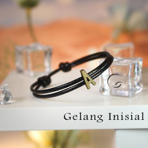 Koleksi Gelang Pria Wanita GH0010 Model Anyam Inisial Huruf A Sampai Z Magnet Couple Satu Set