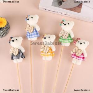 [COD] SweetBabiese 10PCS 10cm kẻ sọc gấu bó hoa nhỏ gấu cặp vợ chồng gấu quà tặng bao bì món quà cưới sinh nhật hiện tại