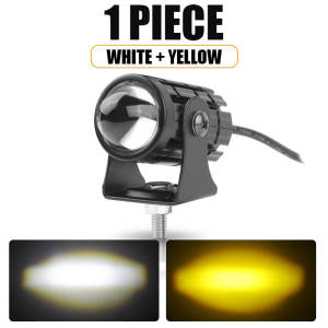 ZCAUTO 1 / 2 pcs Lampu Tembakan Laser LED D2 Mini 2 Warna Putih Kuning Tinggi Rendah Tahan Air