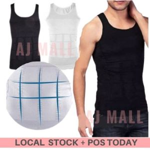 AJM Local Stock Men Singet Slimming Singlet Body Shape Wear Slimming Vest Singlet Kurus Lelaki Fit Super Slim