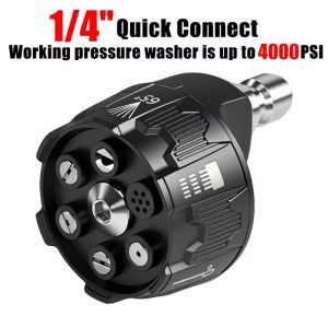 Vòi phun Máy rửa áp lực cao 6 trong 1 vòi rửa nước xoay nhiều góc Phụ Kiện Súng rửa xe 1/4 Bộ Đấu nối nhanh