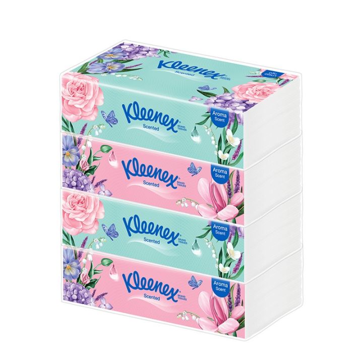 Kleenex กระดาษทิชชู่เช็ดหน้า กลิ่นอโรมา คลีเน็กซ์ เซนต์ 120 แผ่น รวม 4 ...